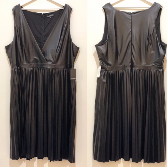 eloquii faux leather dress